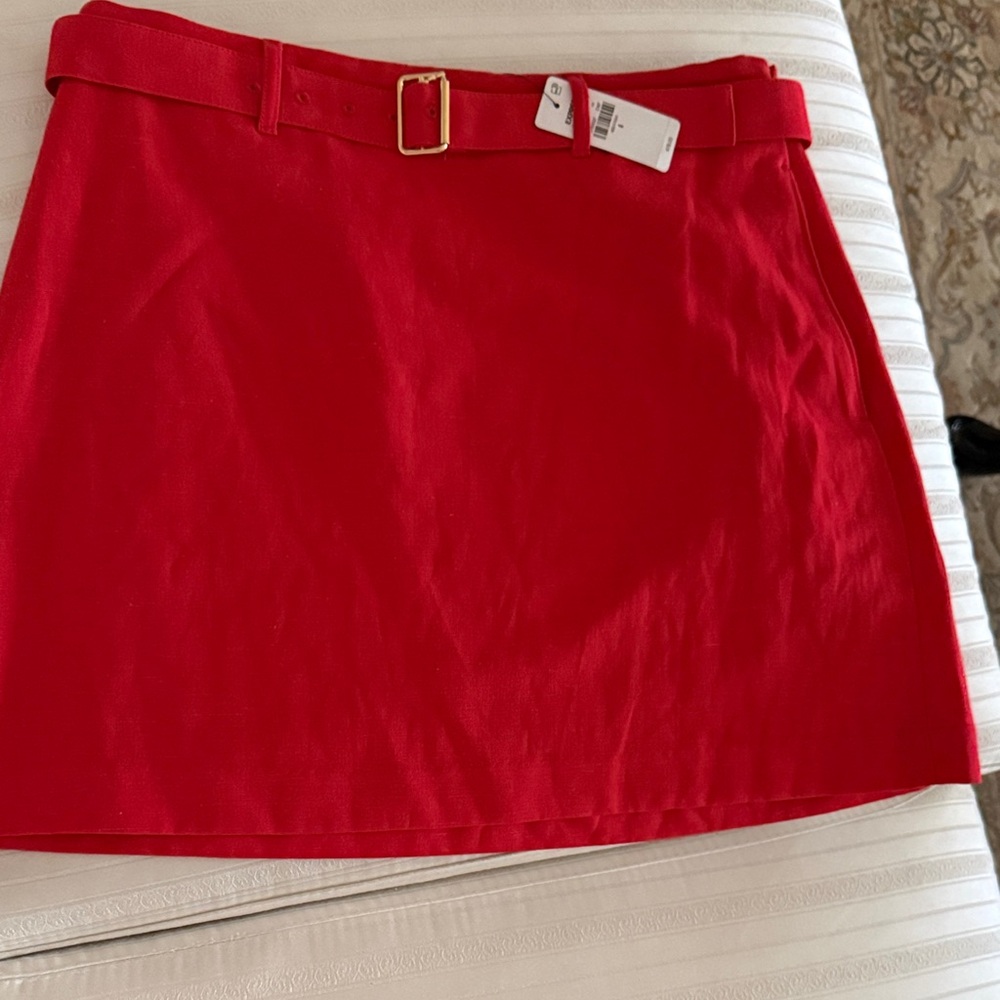 Express Vibrant Red Mini Skirt with Belt